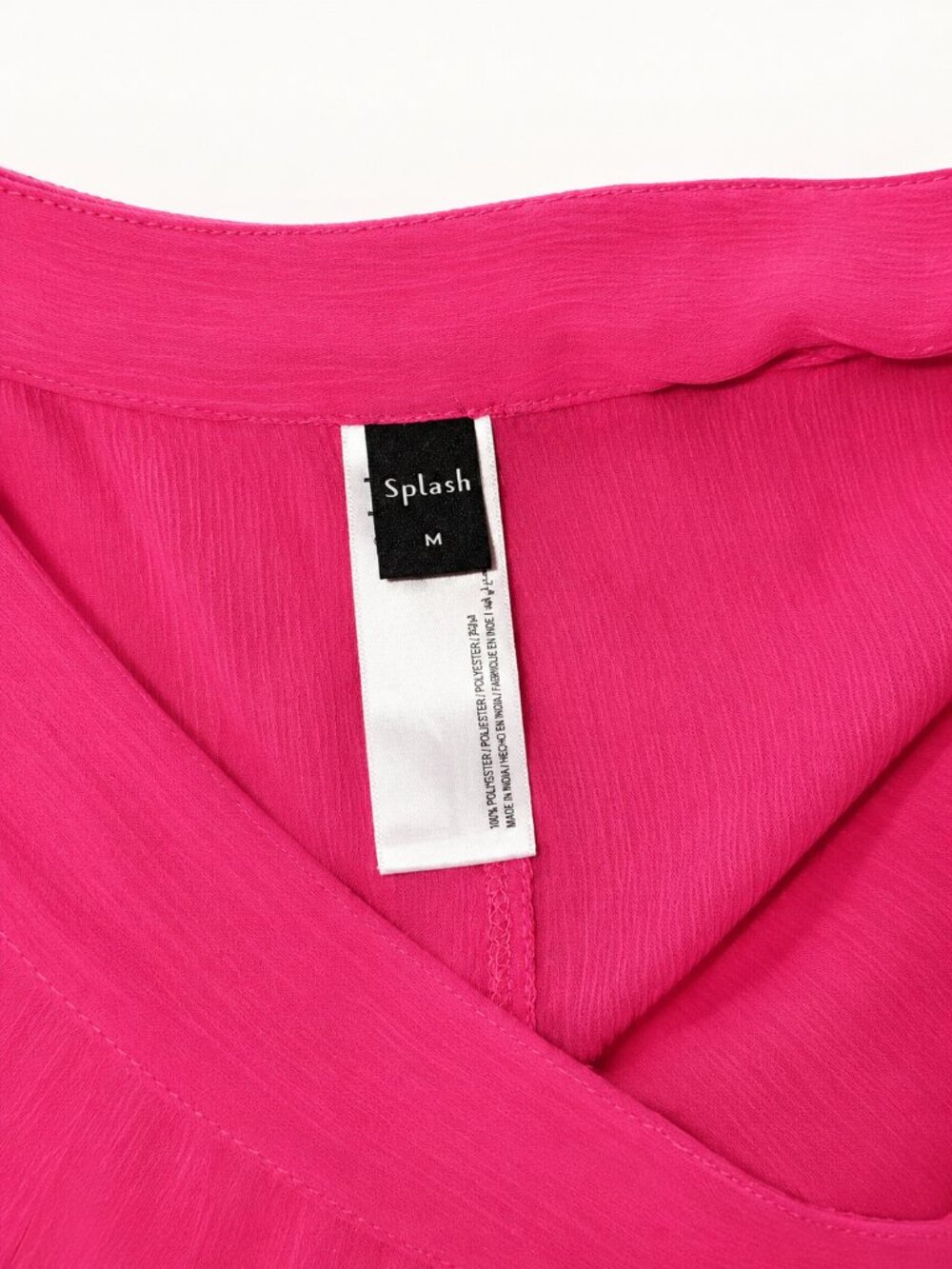 Splash Hot Pink Wide Leg Palazzo Pants | Wrap Tie Waist | Size M - Picture 5 of 6